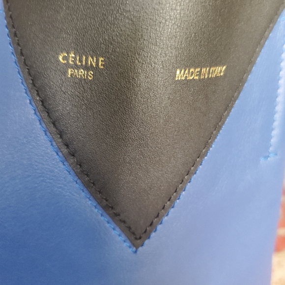 Celine lambskin leather tote.Blue and Black in color. - Picture 10 of 16